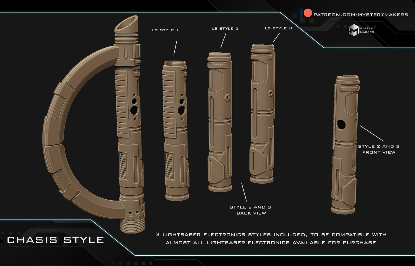 Inquisitor Lightsaber Kit - Resin 3d Printed kit