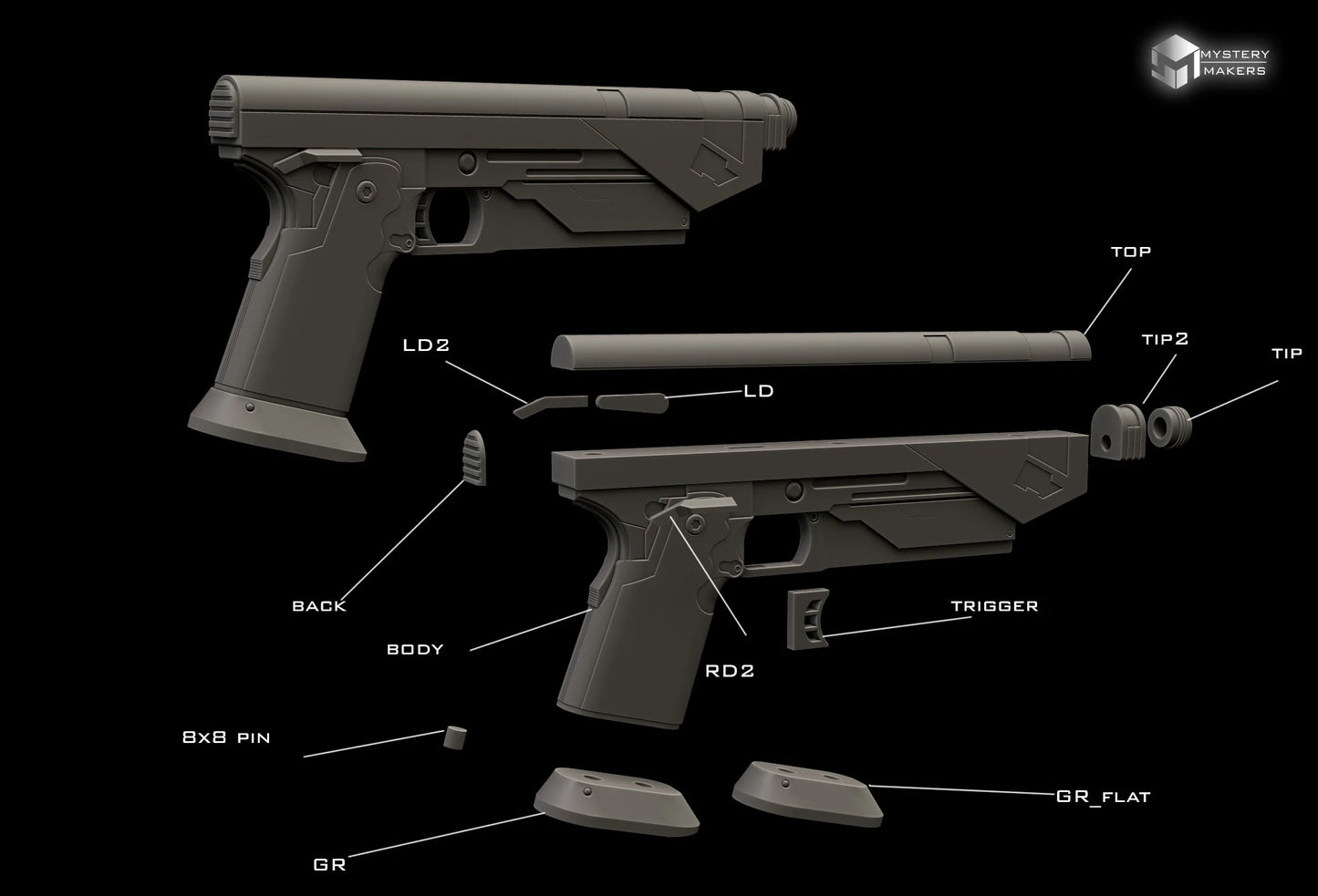 Westar 35 Blaster 3d printed raw kit * Bo Katan * Mandalorian * Star Wars *