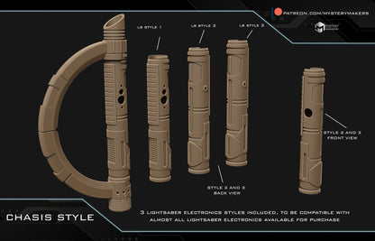 Inquisitor Lightsaber Kit - Resin 3d Printed kit