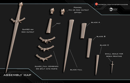 Morgul Blade LOTR Sword- 3d Printed kit
