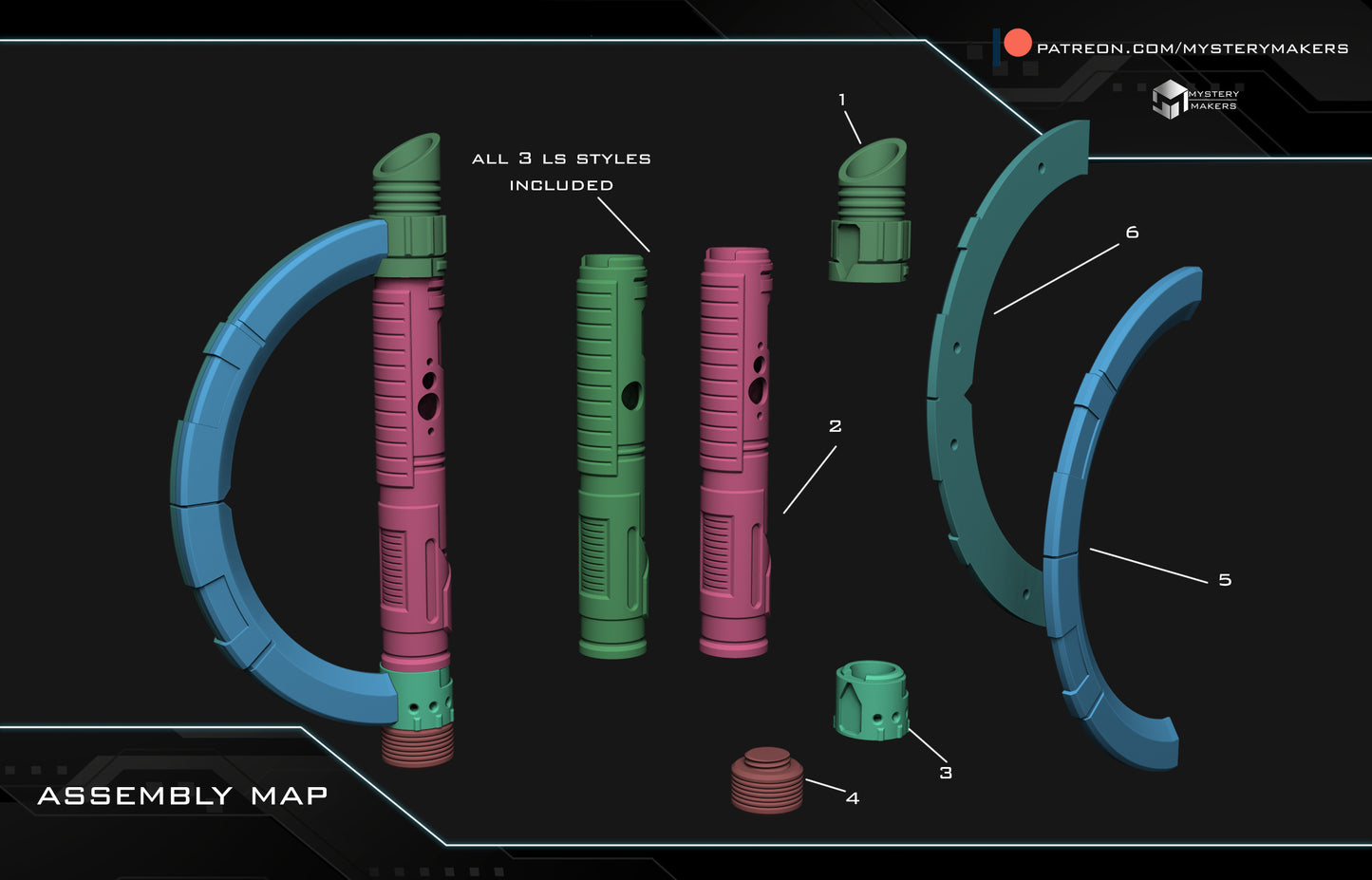 Inquisitor Lightsaber Kit - Resin 3d Printed kit