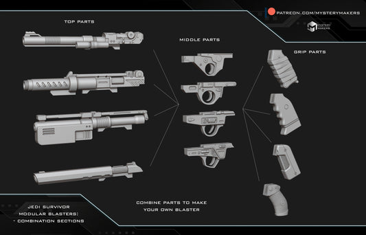 Build your own Blaster - 7 Blasters - 21 different parts - 1000+ Combinations