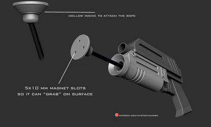 DC-17 Animated Style with Functional Grappler * 3D Printed Kit *