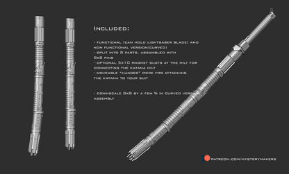 Ronin Lightsaber with Scabbard Option * Raw 3d Printed Kit *