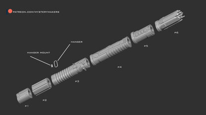 Ronin Lightsaber with Scabbard Option * Raw 3d Printed Kit *